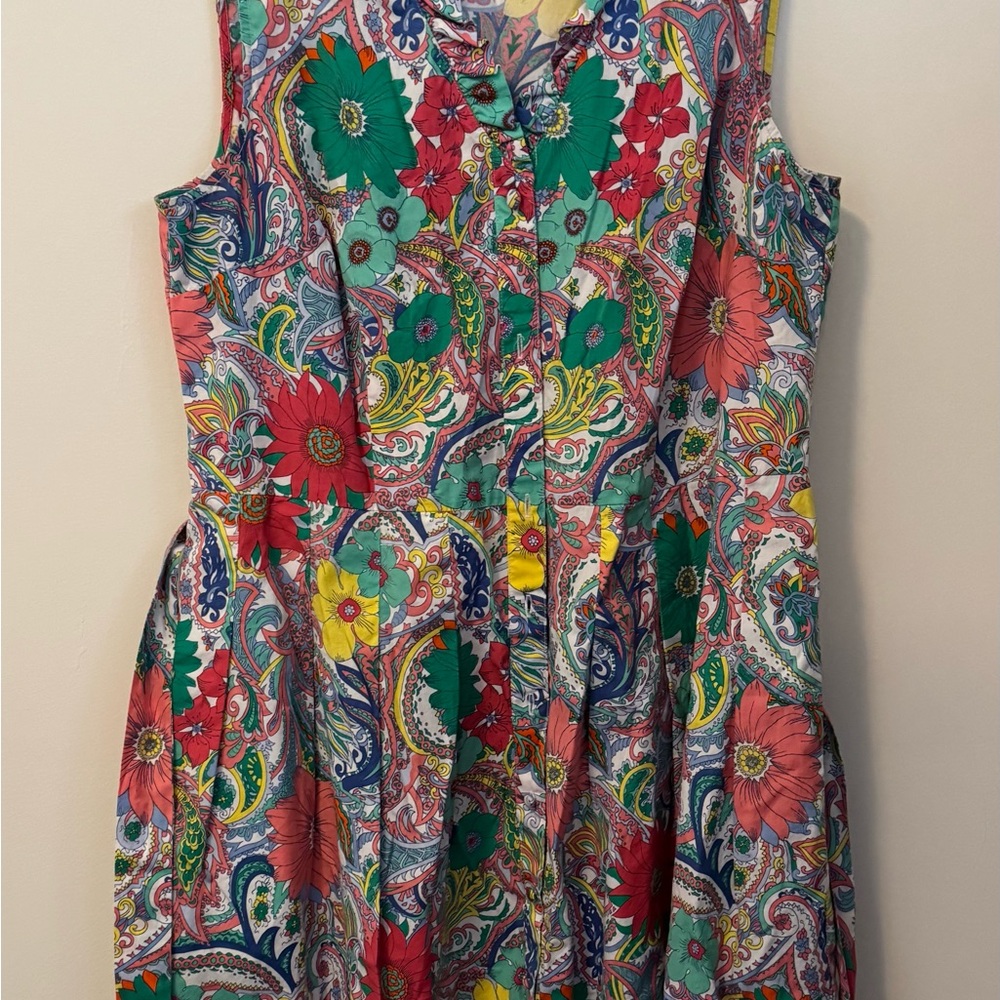 Talbots Floral Paisley Sleeveless Dress women’s 12p